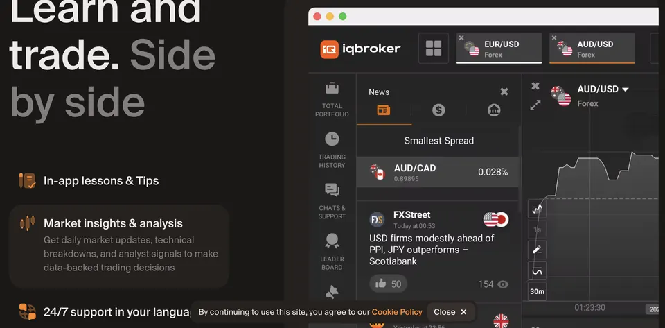 iq broker website screenshot