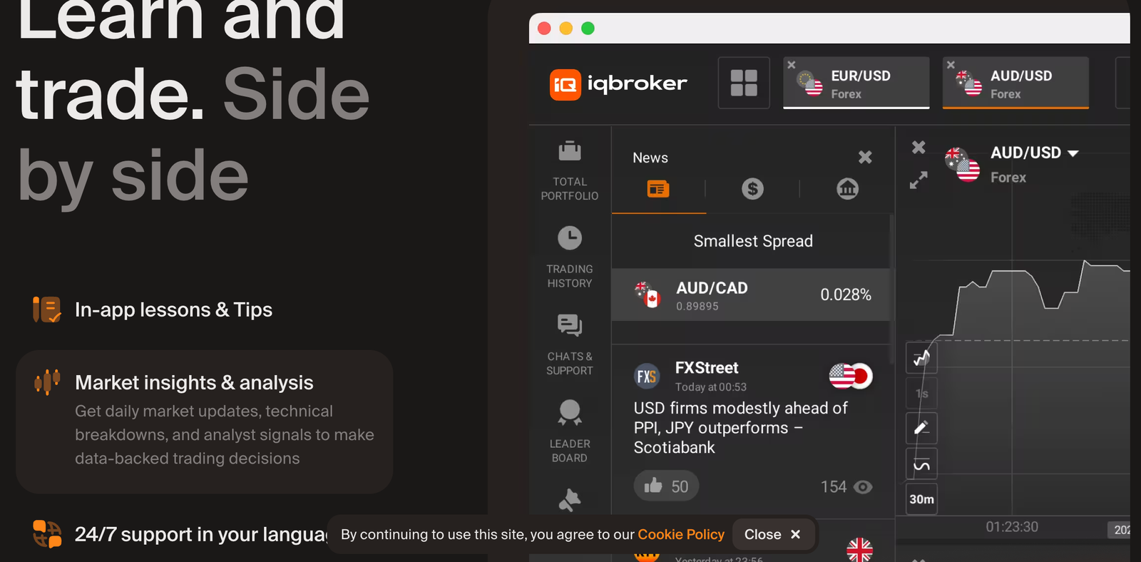iq broker website screenshot